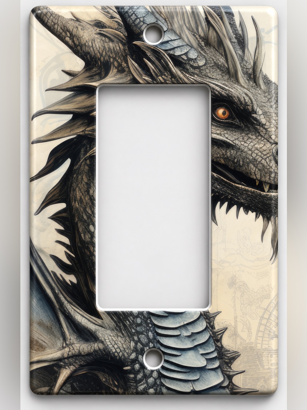 Handmade Gothic Dragon Fantasy Rocker Light Switch Cover Plate